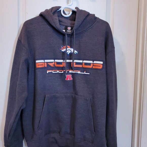 NFL Denver Broncos Sweatshirt /Hoodie Dark Gray - Picture 1 of 4